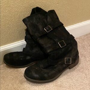 Crown Vintage Black Buckle Boots